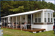 Trailer with top porch and deck